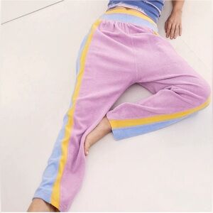 Free People Blue Monday Between The Lines Vintage Terry Colorblock Jogger Size S